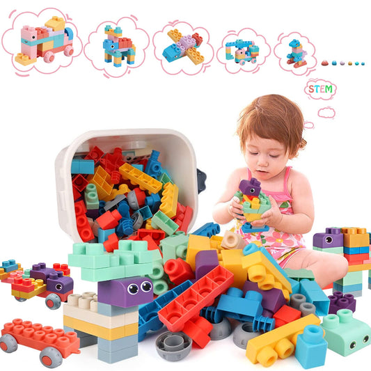 78 STEM Soft Building Blocks Set for Toddlers