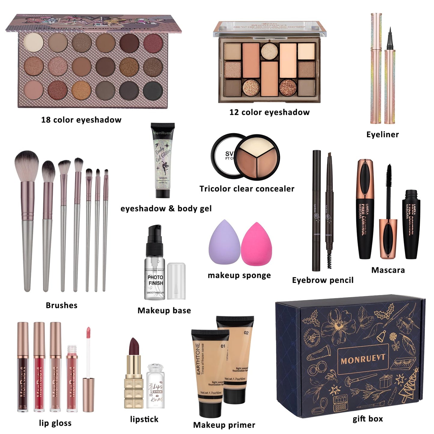 Teen Makeup Kit Set - Eyeshadow, Foundation, Gift
