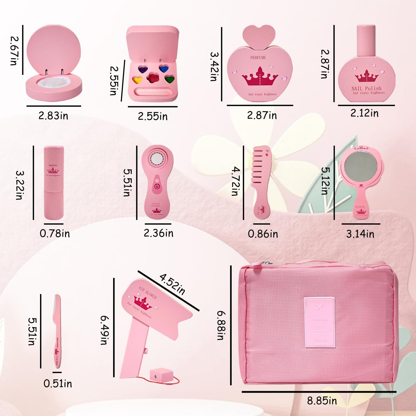 Wooden Makeup Toy Set for Little Girls