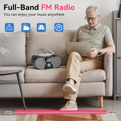 Gueray Portable CD Player with Bluetooth & FM Radio