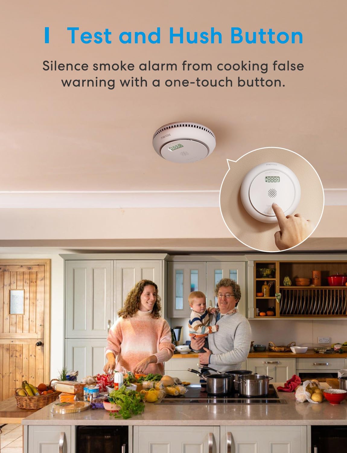 Meross Combination Smoke Carbon Monoxide Alarm Detector