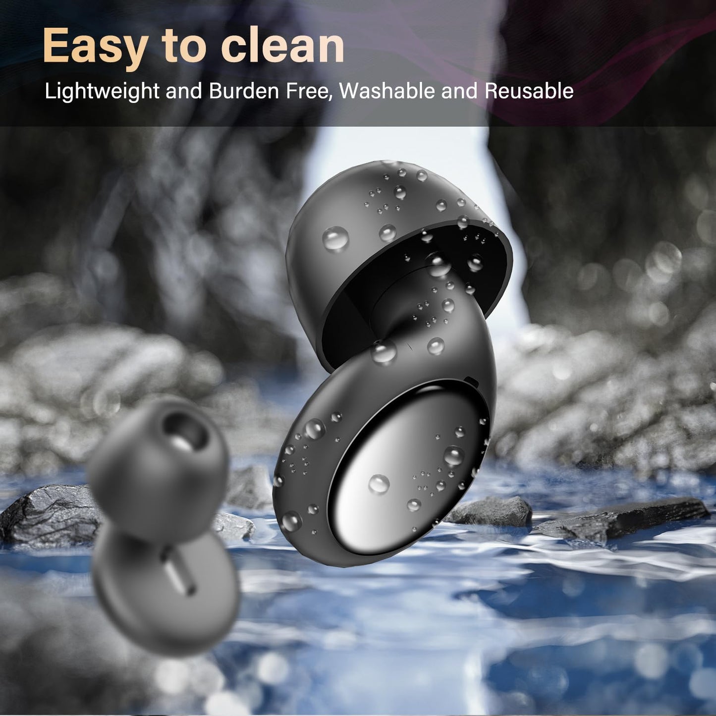 Silicone Ear Plugs with Carrying Case, 35dB