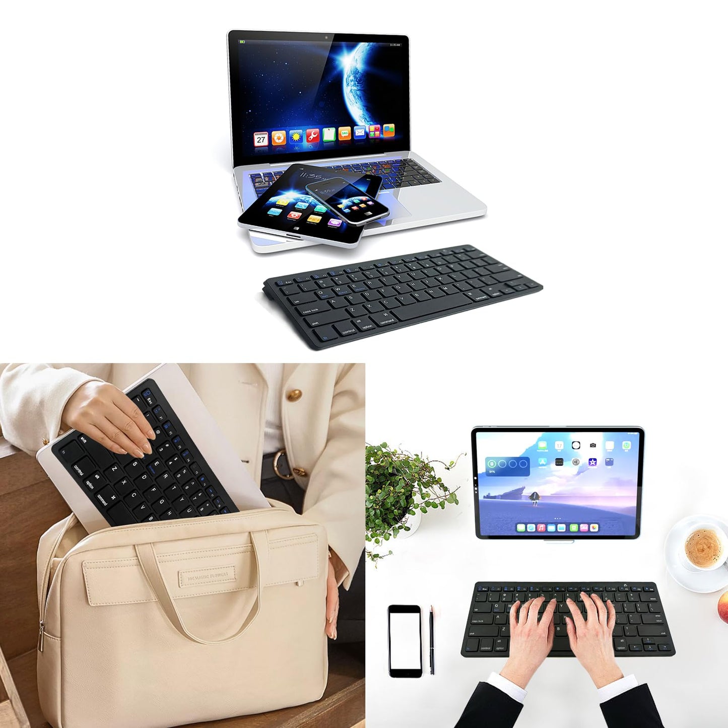 Ultra-Compact Bluetooth Keyboard for Mac and PC