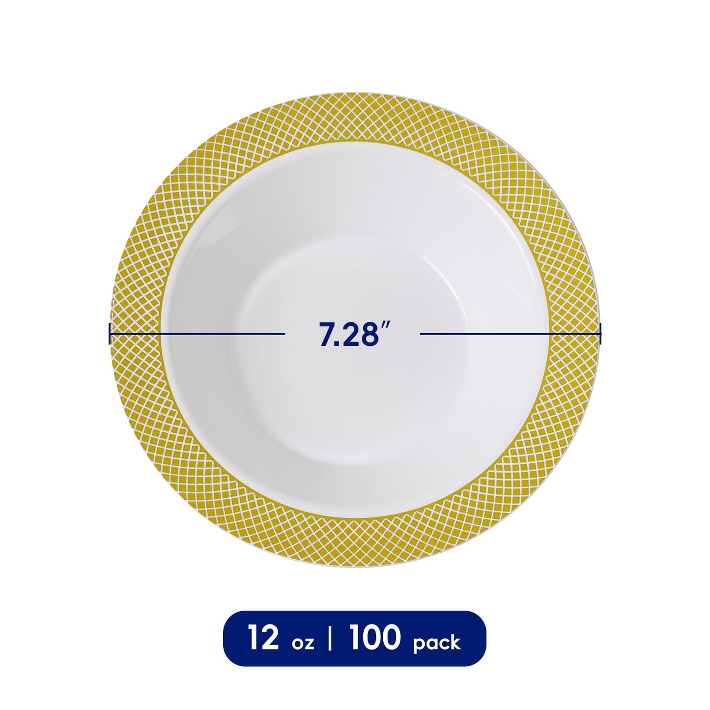100 Pack JOLLY CHEF Heavy Duty Plastic Bowls