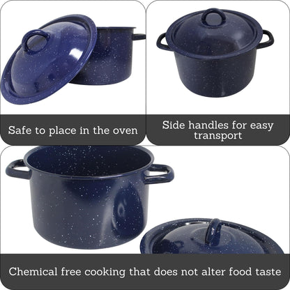 IMUSA 6qt Enamel Stock Pot in Blue