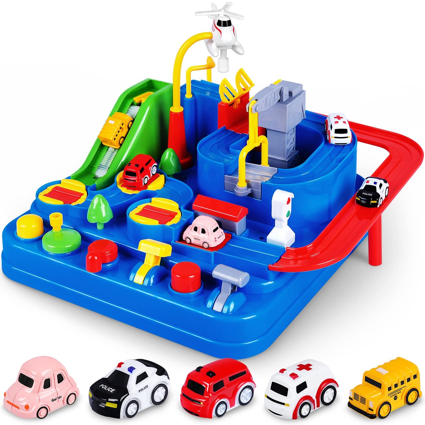 City Rescue Playset with 5 Mini Cars