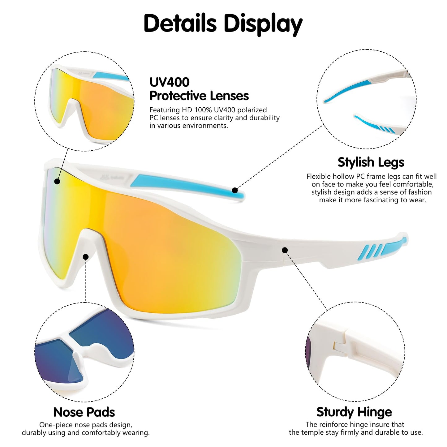 EYEBUDDY Kids Baseball Sunglasses with UV Protection