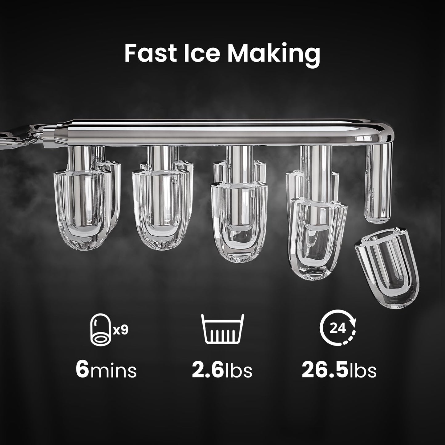 AGLUCKY Portable Ice Maker with Self-Cleaning