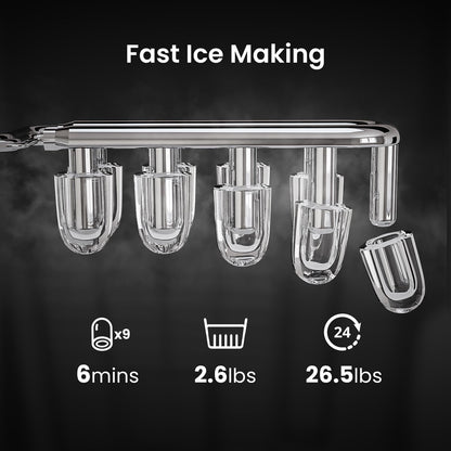 AGLUCKY Portable Ice Maker with Self-Cleaning