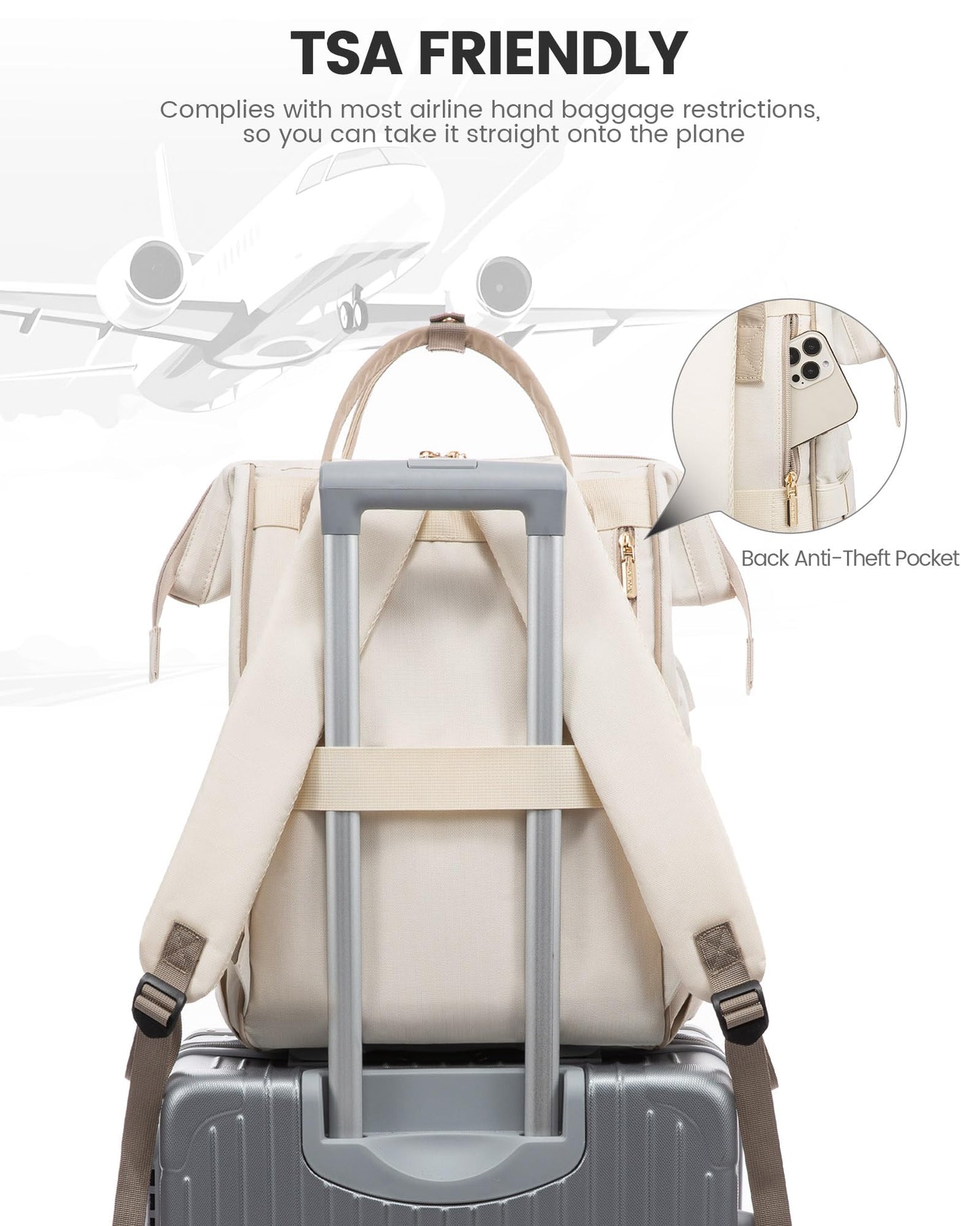 LOVEVOOK Waterproof Laptop Backpack with USB Port
