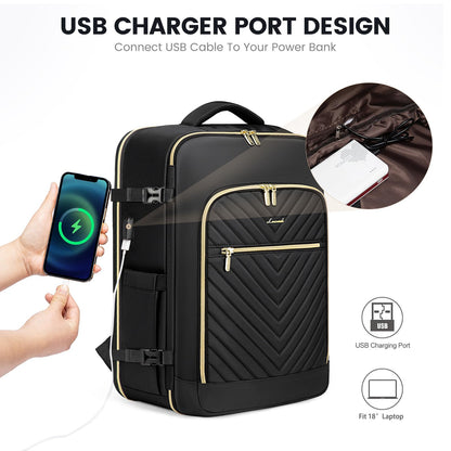 LOVEVOOK 50L Waterproof Travel Backpack with USB Port