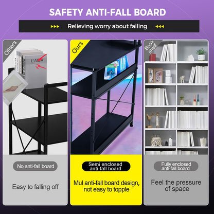 L-Shaped Gaming Desk with Adjustable Shelves