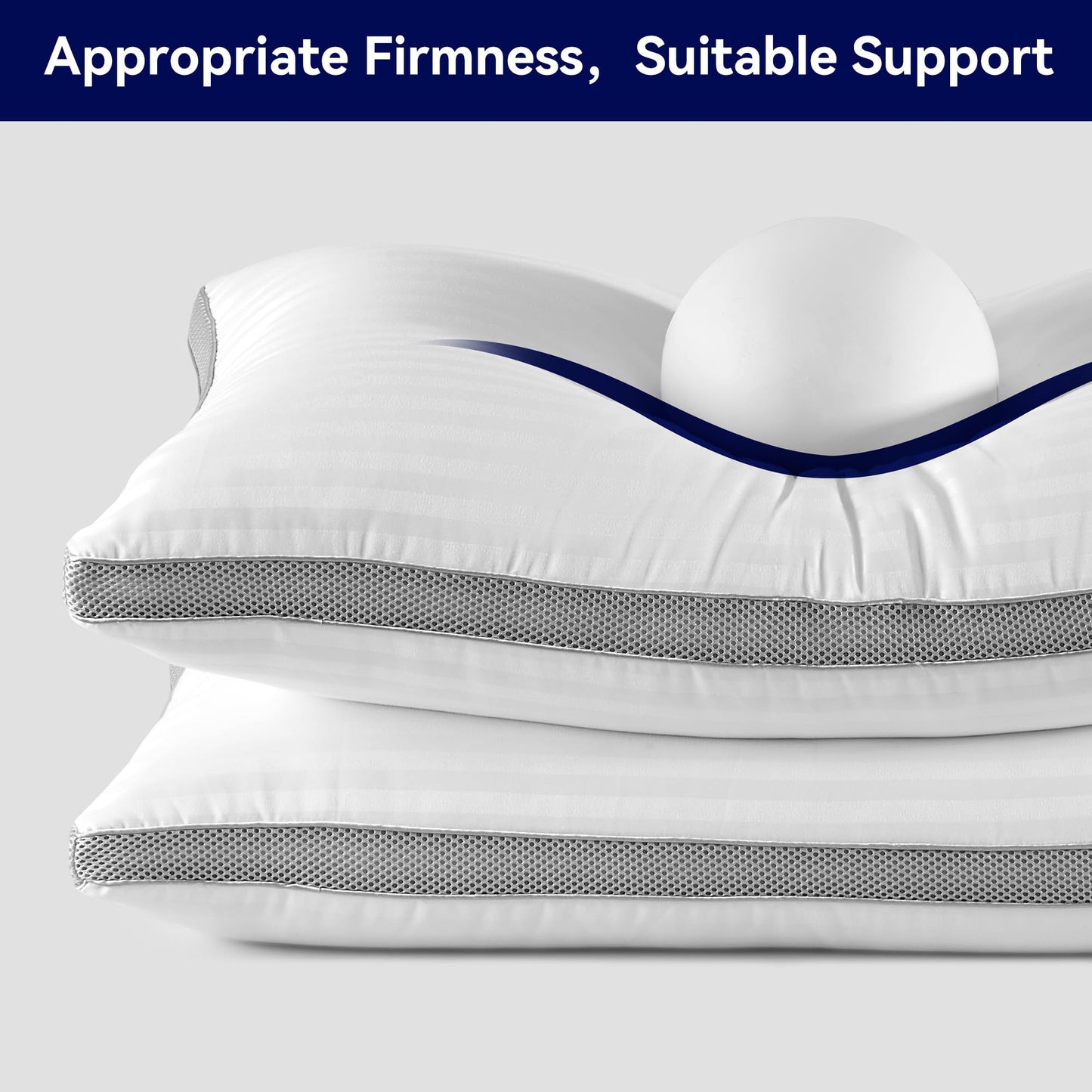 2 Pack SLEEP ZONE Queen Bed Pillows