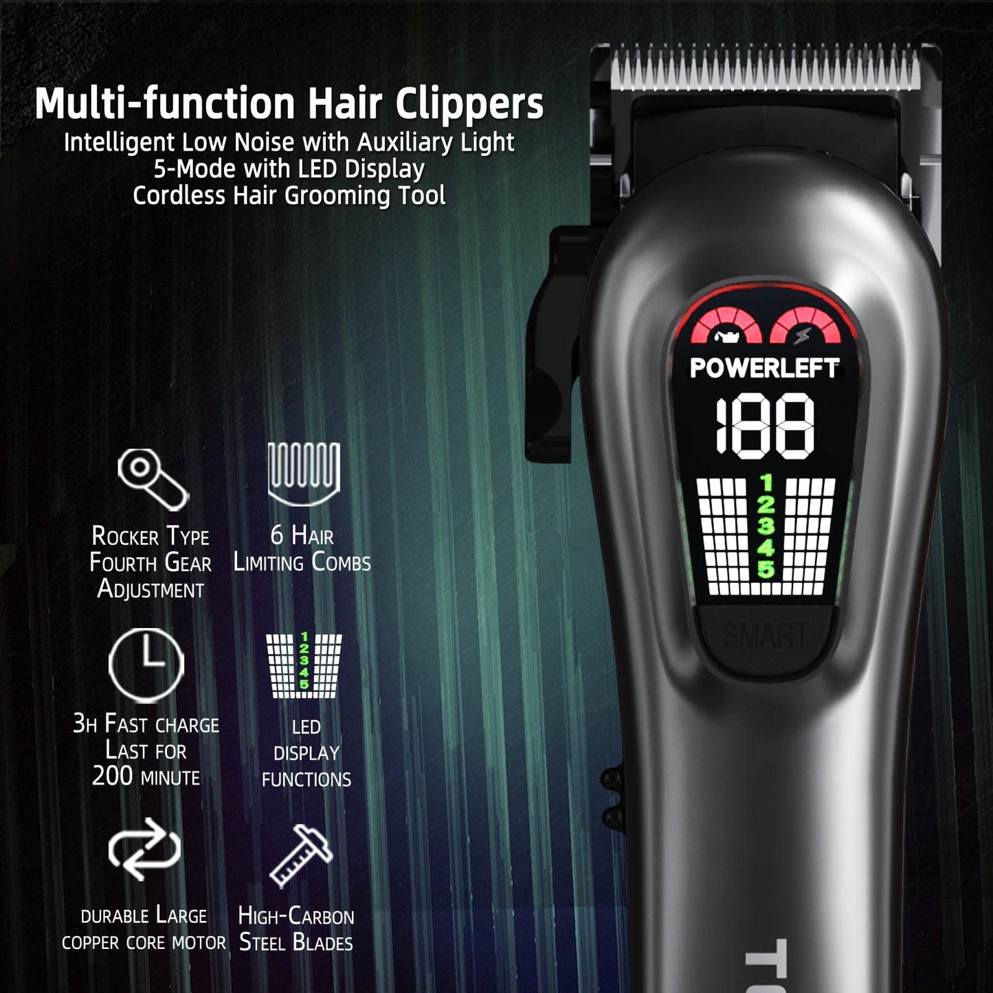 TCMKY Cordless Hair Clippers for Men Grooming