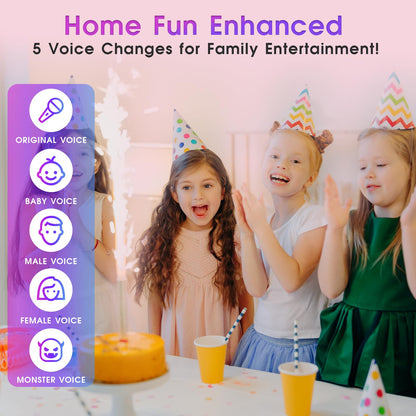 Mini Karaoke Machine with Bluetooth Mic for Kids