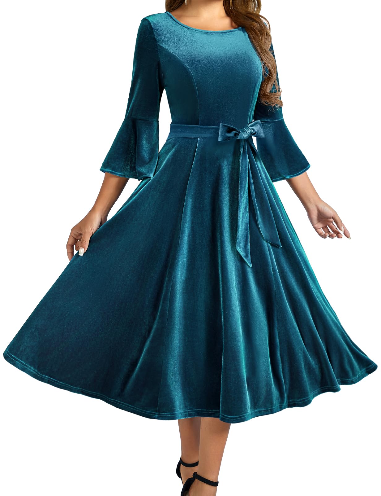 Velvet Long Sleeve Cocktail Dress for Women