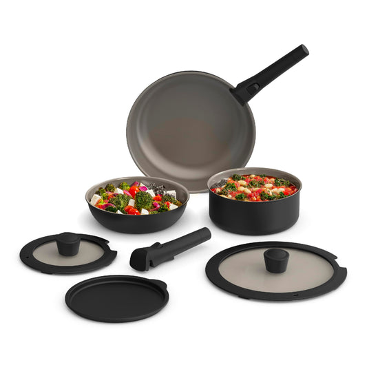 8-Piece BELLA Removable Handle Cookware Set