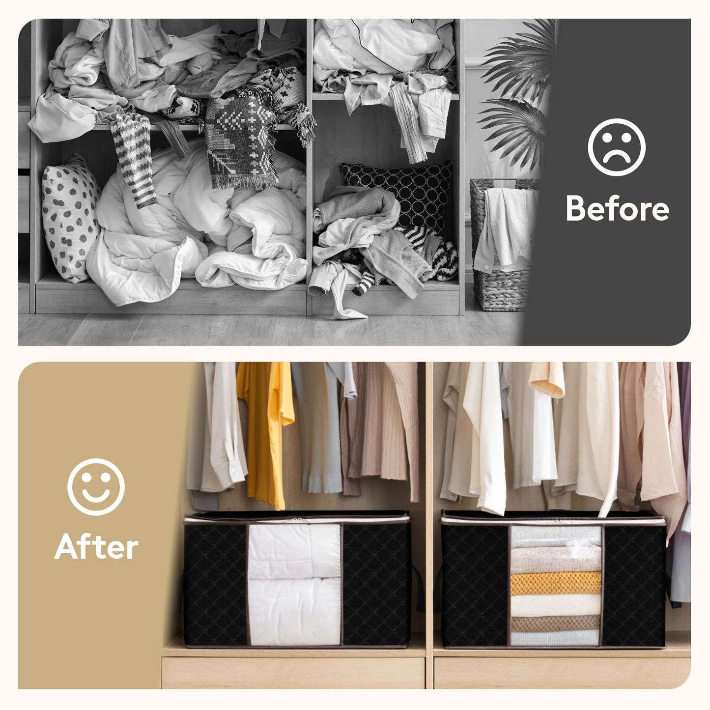 Lifewit Foldable Clothes Storage Bins with Lids