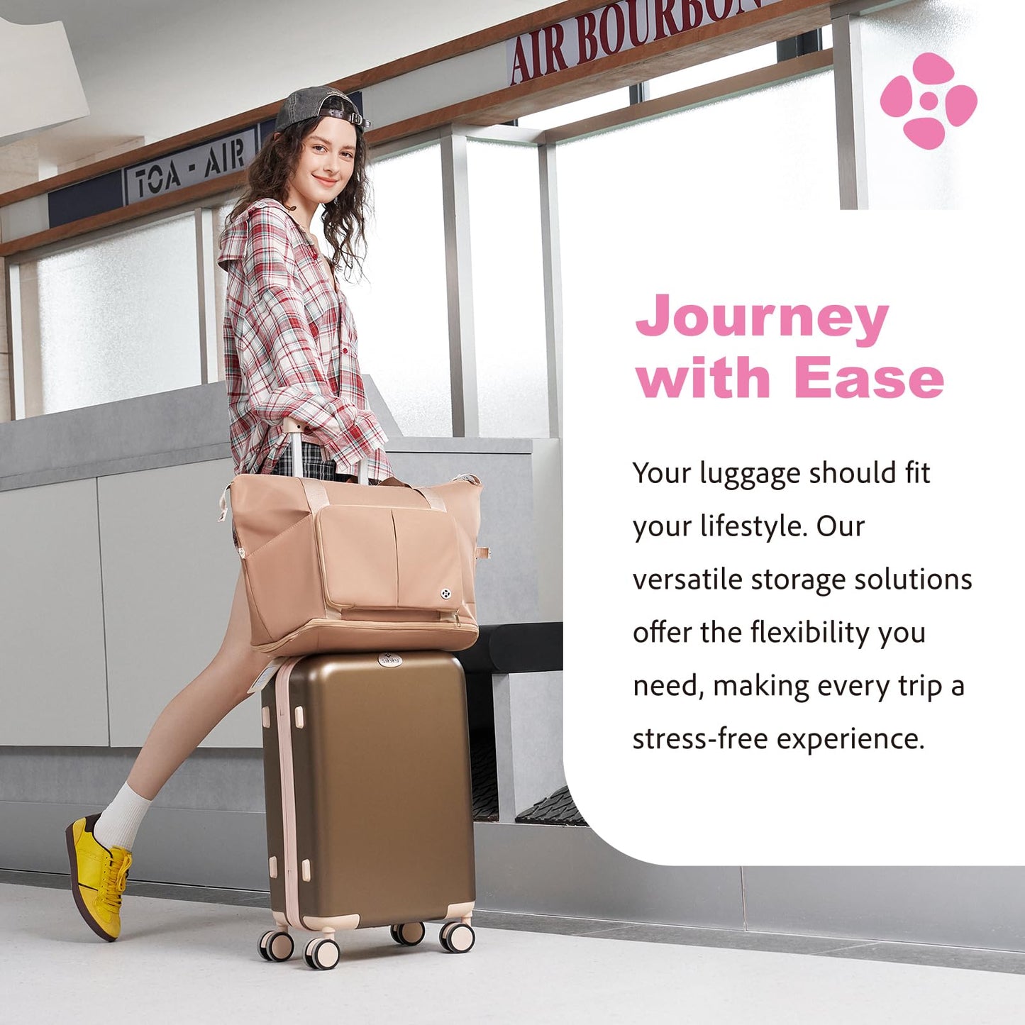 4-Piece Lightweight Luggage Set with Spinner Suitcase