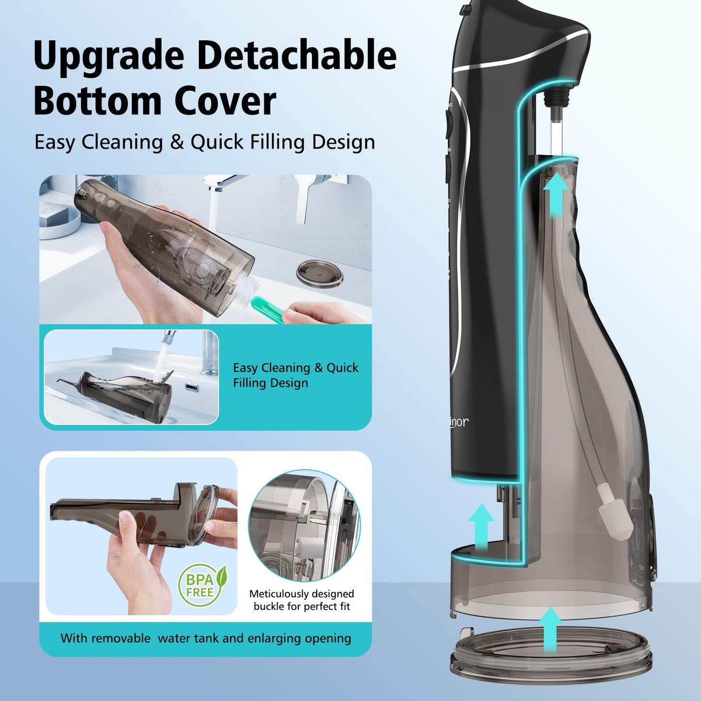 Leominor Portable Water Dental Flosser for Teeth