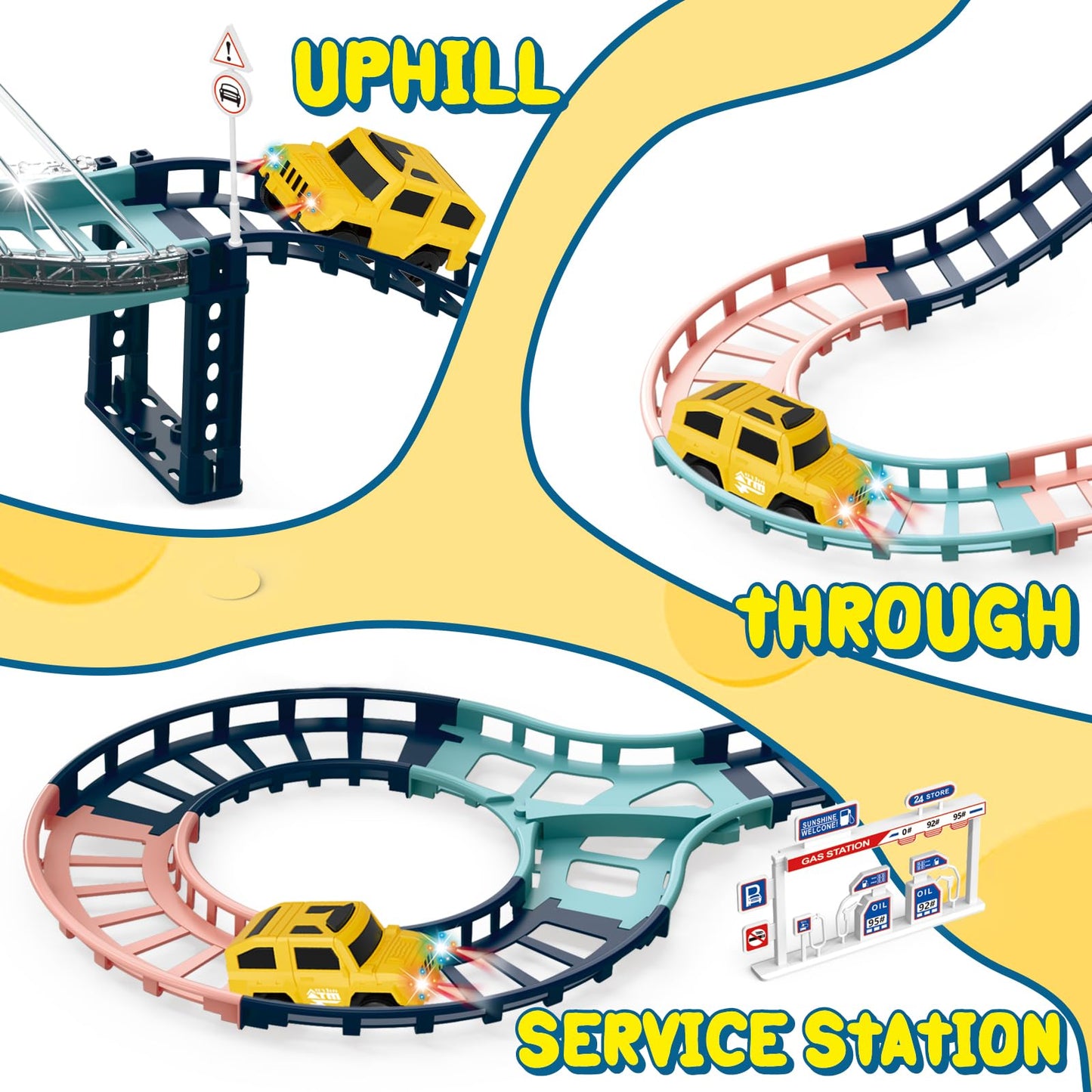 PIXATA Electric Slot Car Track Set for Kids