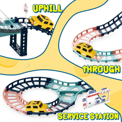 PIXATA Electric Slot Car Track Set for Kids