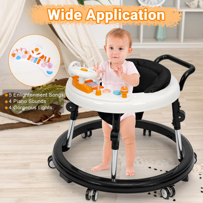 Foldable Baby Walker with 9 Adjustable Heights