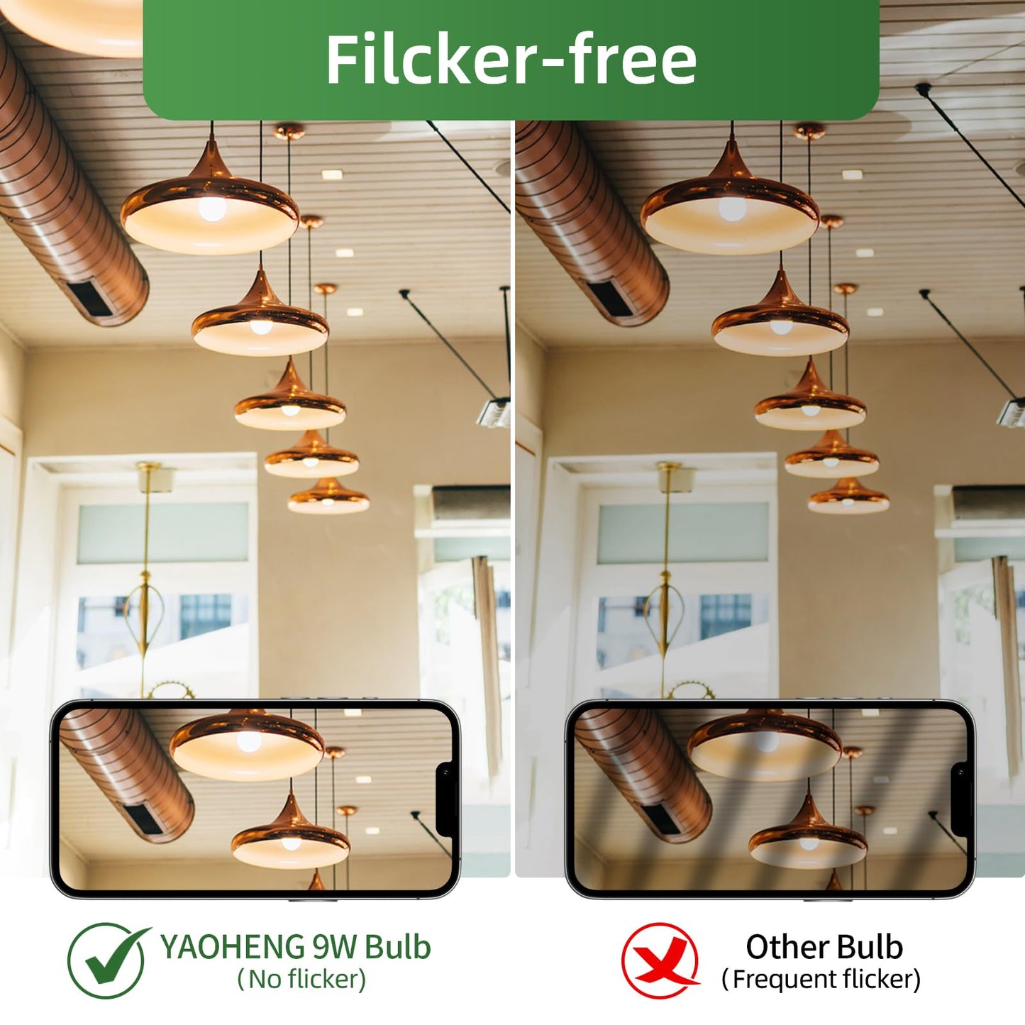 YAOHENG A19 LED Light Bulb, 9W(60W Equivalent) LED Bulbs, E26 Standard Base, 2700K Warm White, 800 Lumens, Non-Dimmable, 9W Bright White Light Bulbs for Home Office (16-Pack)