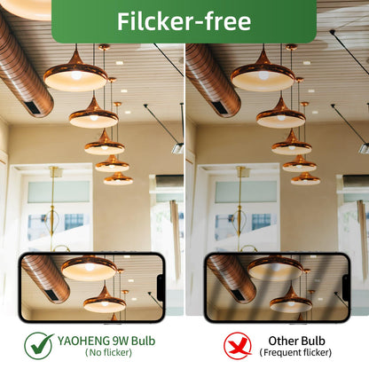 YAOHENG A19 LED Light Bulb, 9W(60W Equivalent) LED Bulbs, E26 Standard Base, 2700K Warm White, 800 Lumens, Non-Dimmable, 9W Bright White Light Bulbs for Home Office (16-Pack)