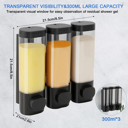 Wall Mounted Shampoo and Conditioner Dispenser