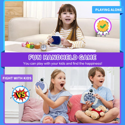 Handheld Game for Kids, Fast Push Game Fidget Toys Pop Game Bubble Game Console, Puzzle Game Machine, Light up Pop Game Kids Toys for Ages 3-12, Birthday Gift for Boys Girls