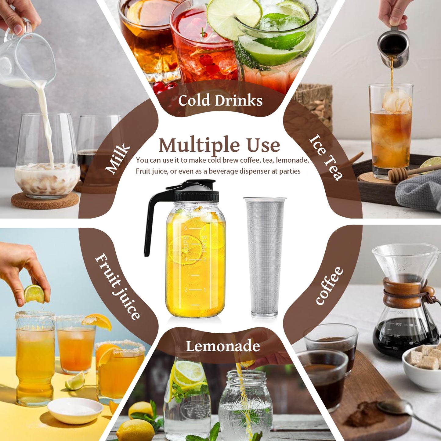 cold brew coffee maker: coffee maker coffee grinder instant pot mason jars cafeteras strainer coffee makers water filter pitcher coffee machine coffee pot cold brew iced coffee pitcher ice jar cold