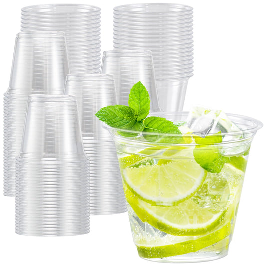 Clear Plastic Drinking Cups, 100 Pack for Parties