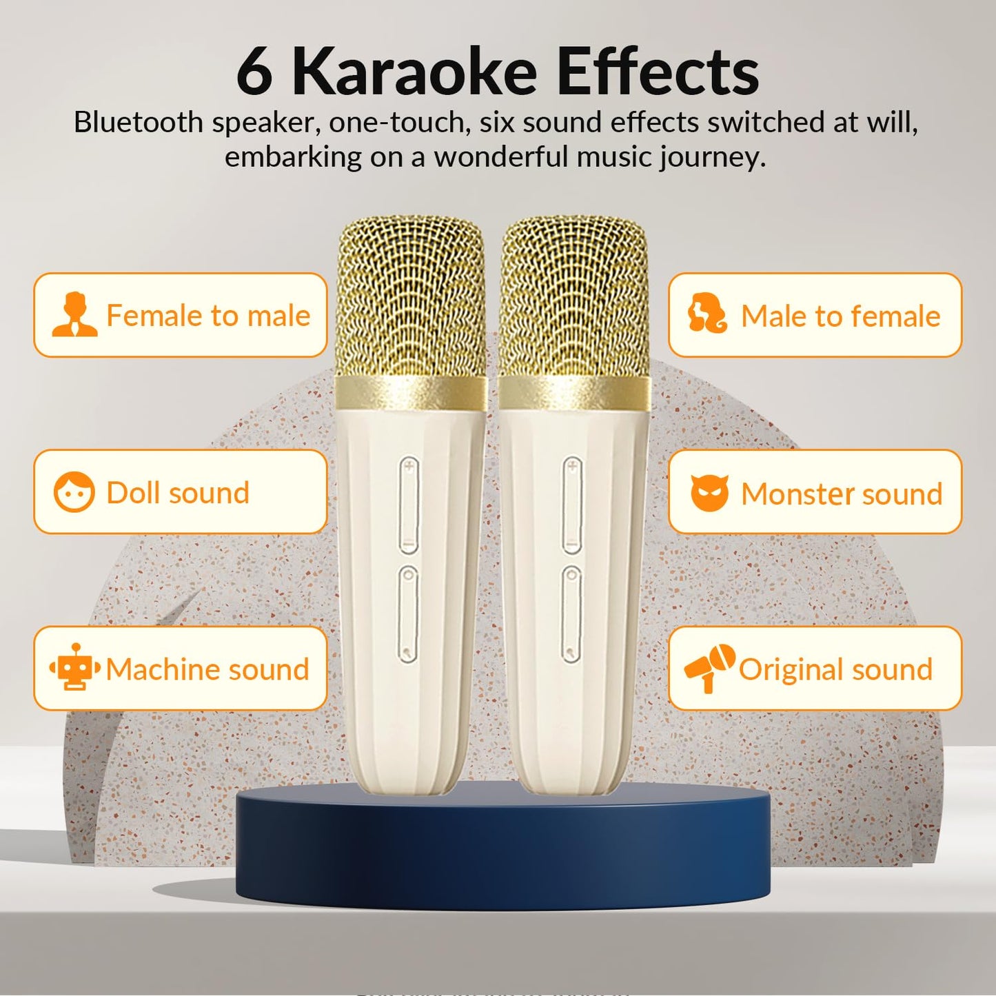 Mini Karaoke Machine with 2 Wireless Microphones