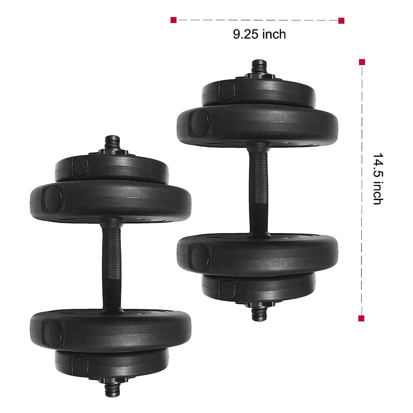 BalanceFrom Fitness 40 Pound 14 Item All Purpose Vinyl Weight Dumbbell Set with 2.5 Pound and 7.5 Pound Weights and Collar Locks, Black