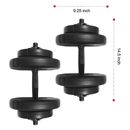 BalanceFrom Fitness 40 Pound 14 Item All Purpose Vinyl Weight Dumbbell Set with 2.5 Pound and 7.5 Pound Weights and Collar Locks, Black
