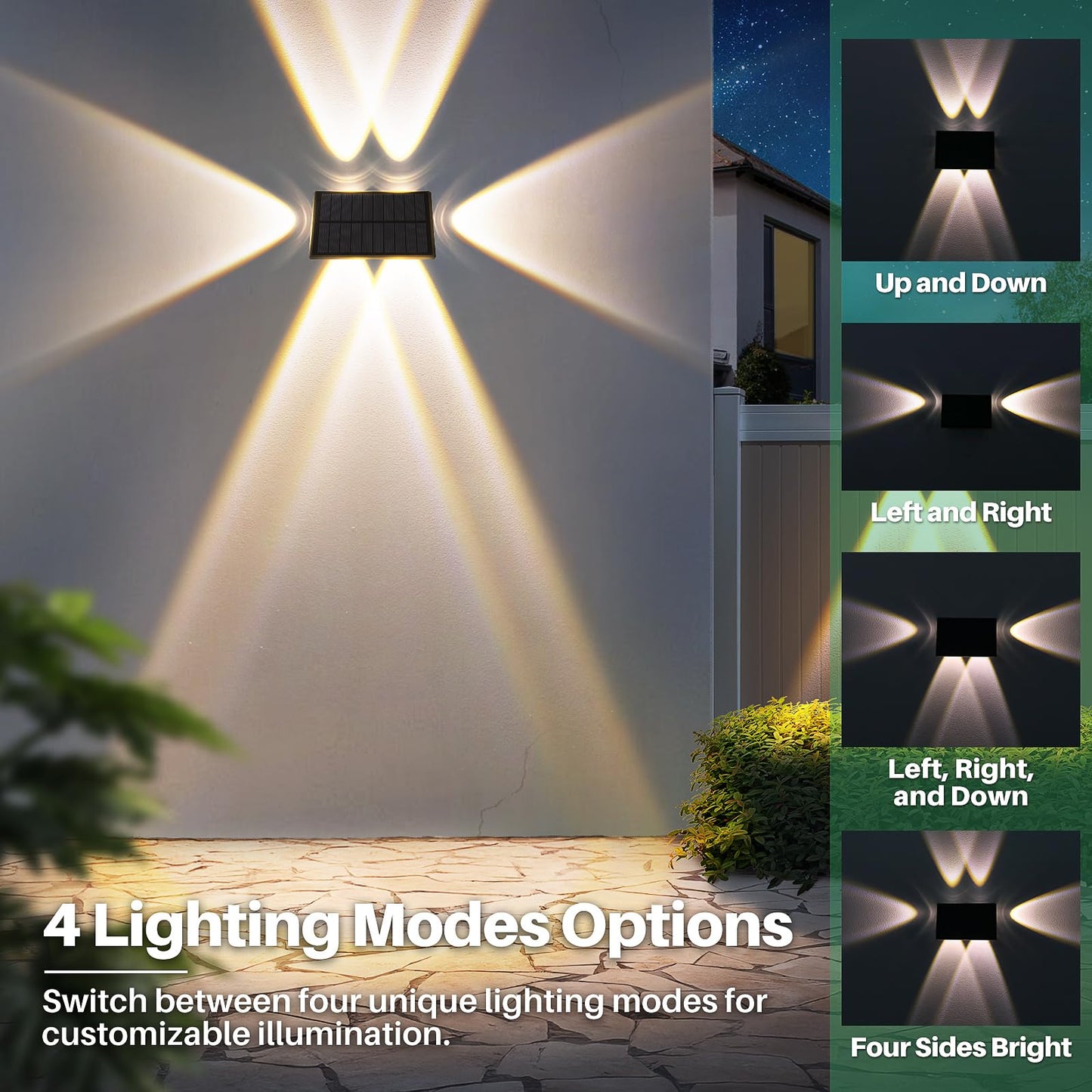 4 Pack Solar Fence Lights for Outdoor Use
