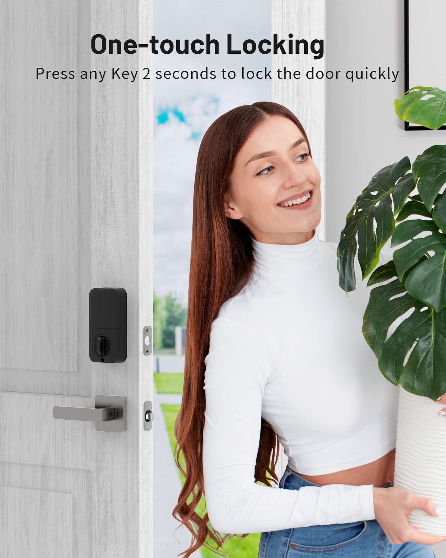 Electronic Keypad Deadbolt Door Lock, Satin Nickel