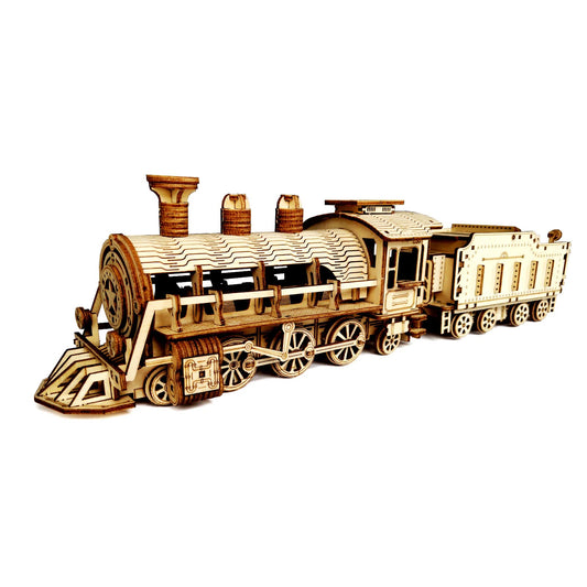 DIY 3D Wooden Train Puzzle Model Kit