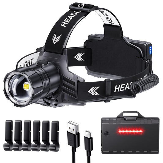 990000 Lumen Rechargeable LED Headlamp, Waterproof