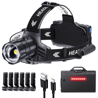 990000 Lumen LED Rechargeable Headlamp with Zoom