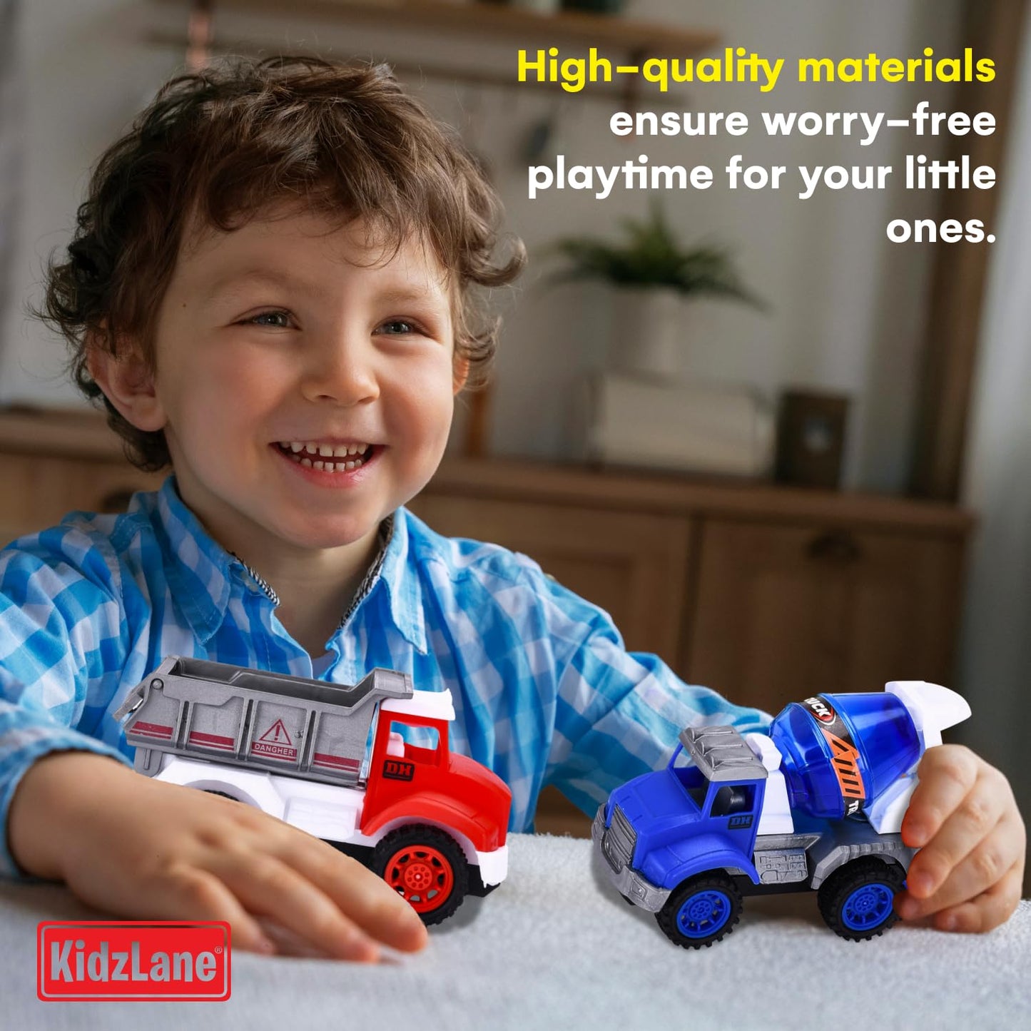 Kidzlane Toddler Dump Truck Toy Set - 4-Pack
