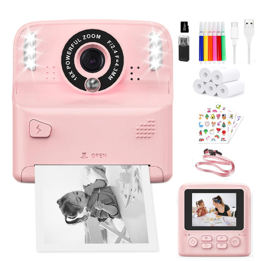 Kids Instant Print Camera with Flash Lights