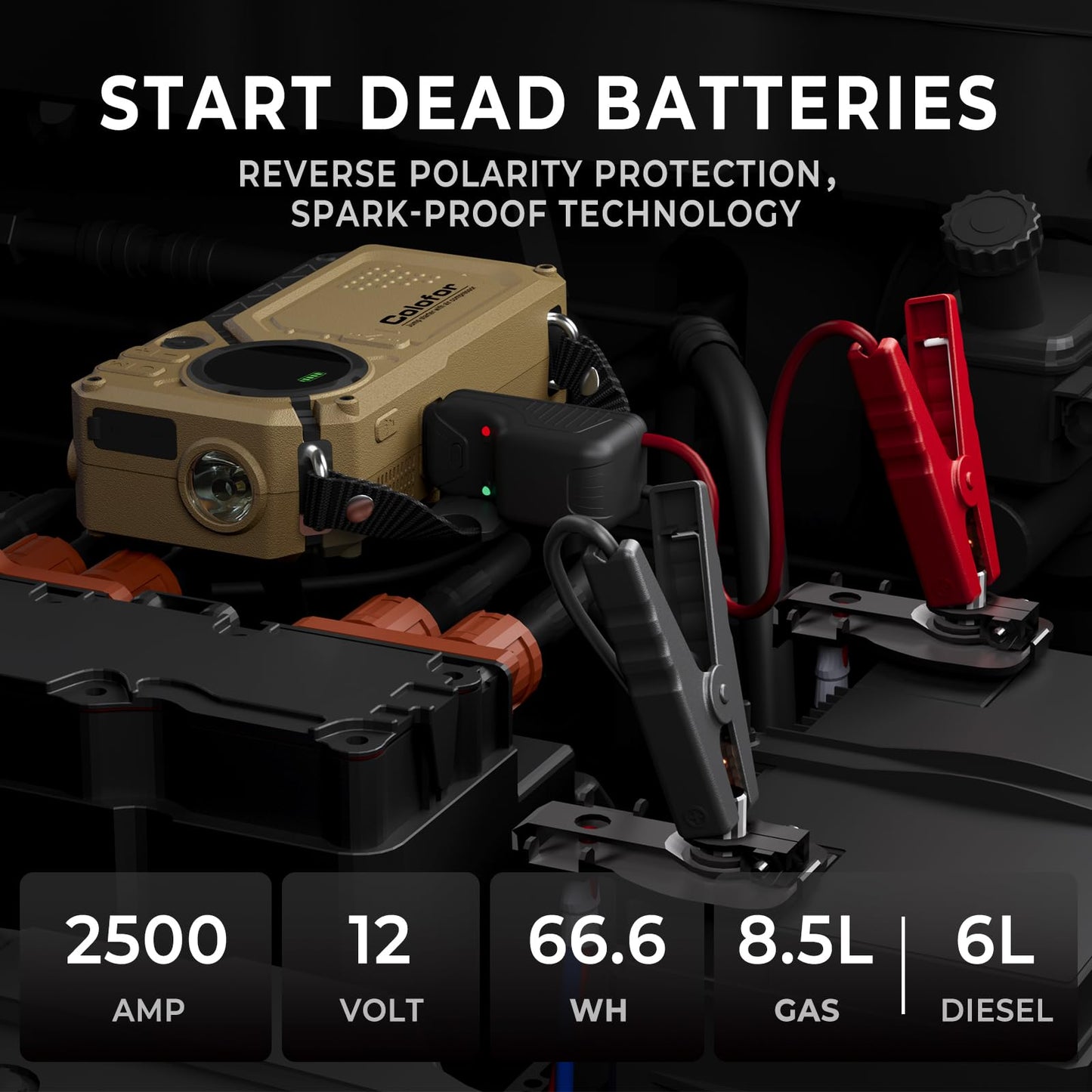 Portable Car Jump Starter with Air Compressor