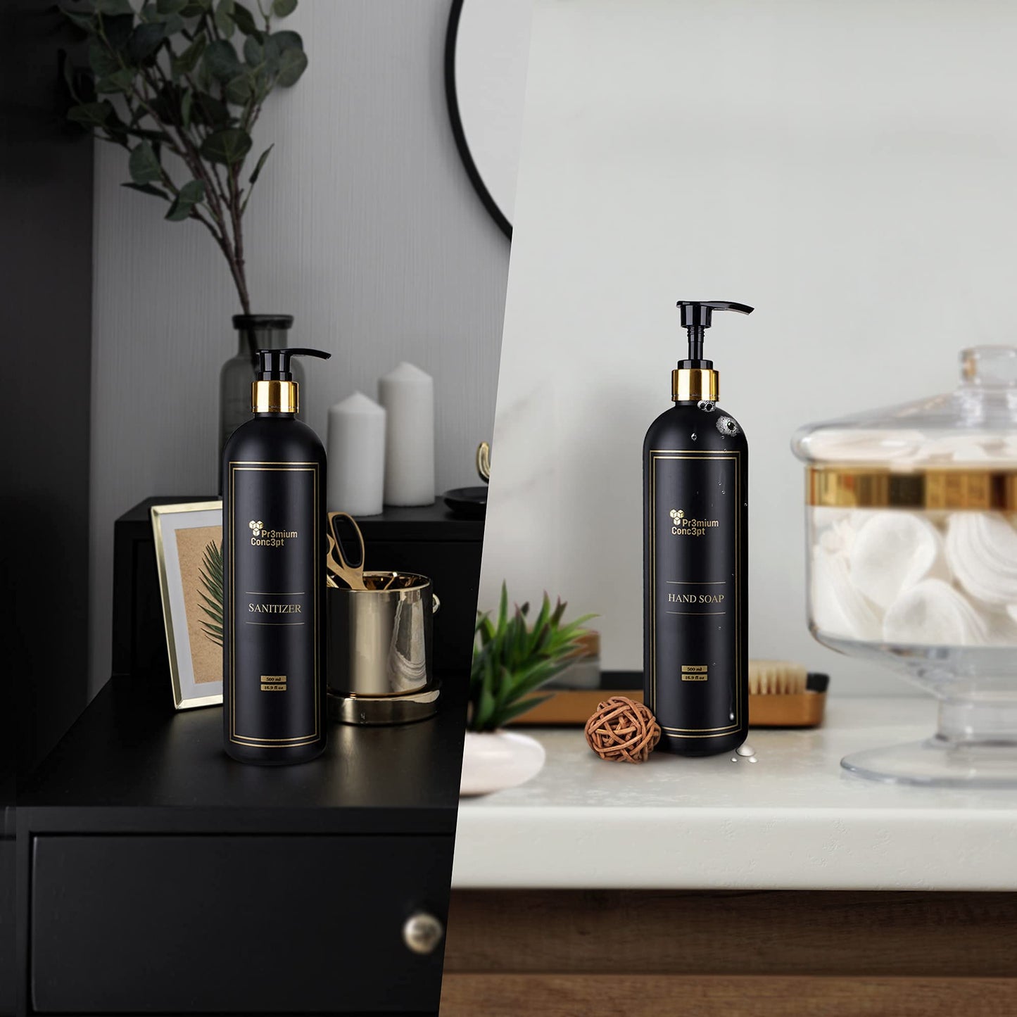 Plastic Pump Bottles Set for Shower Use
