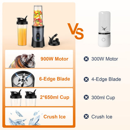 900W Personal Blender with 2 Portable Cups
