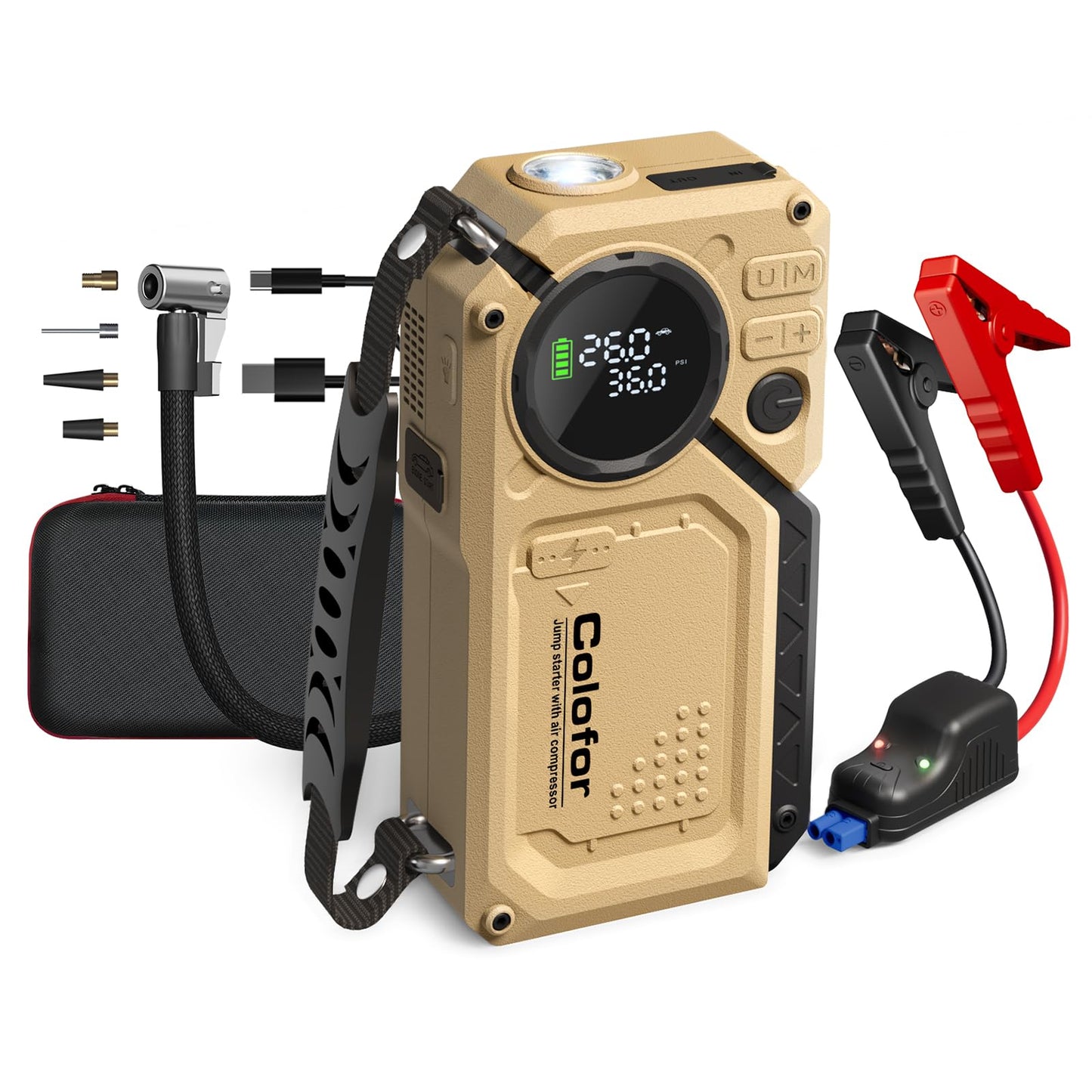 Portable Car Jump Starter with Air Compressor