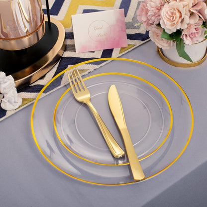 140 Pcs Clear Disposable Party Dinnerware Set