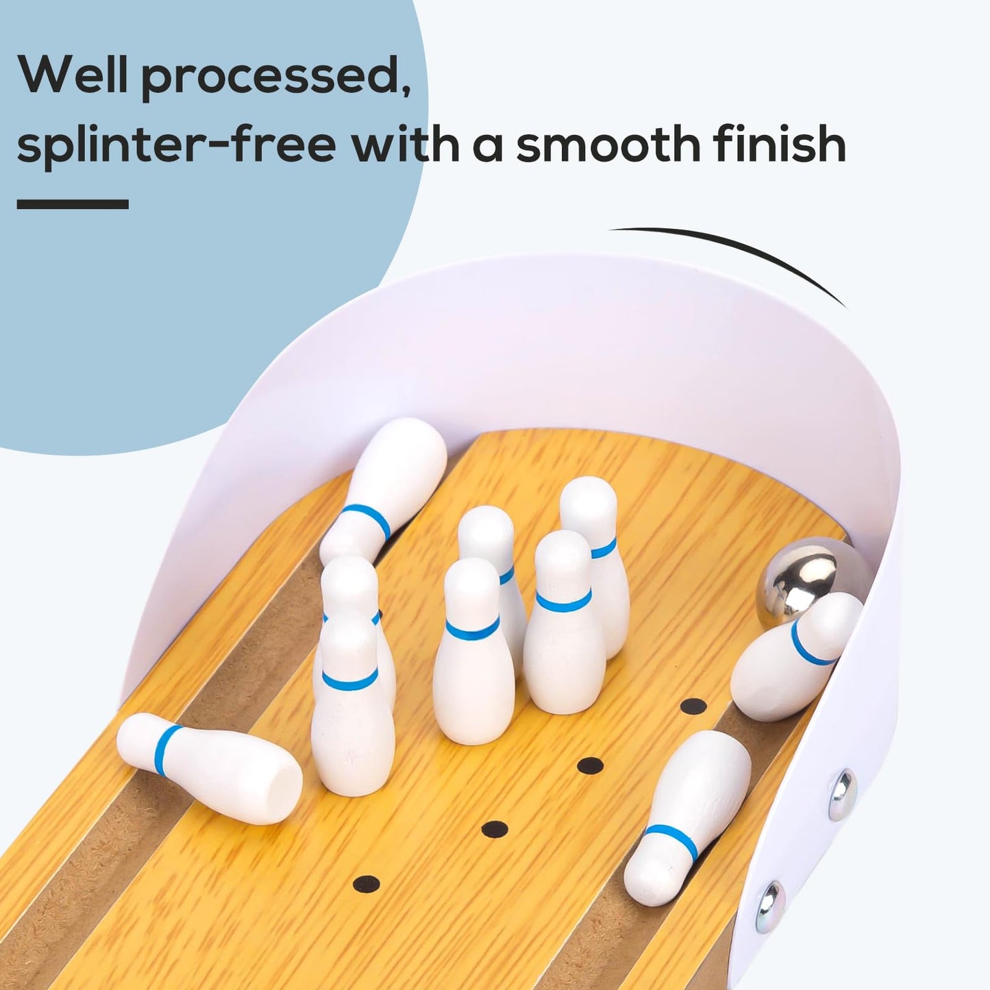 MCPINKY Mini Bowling Game Set, Tabletop Mini Bowling Game Desktop Bowling Game Toy Tiny Home Bowling Alley for Office Desk Games Stress Relievers for Adults, Kids Party Favors