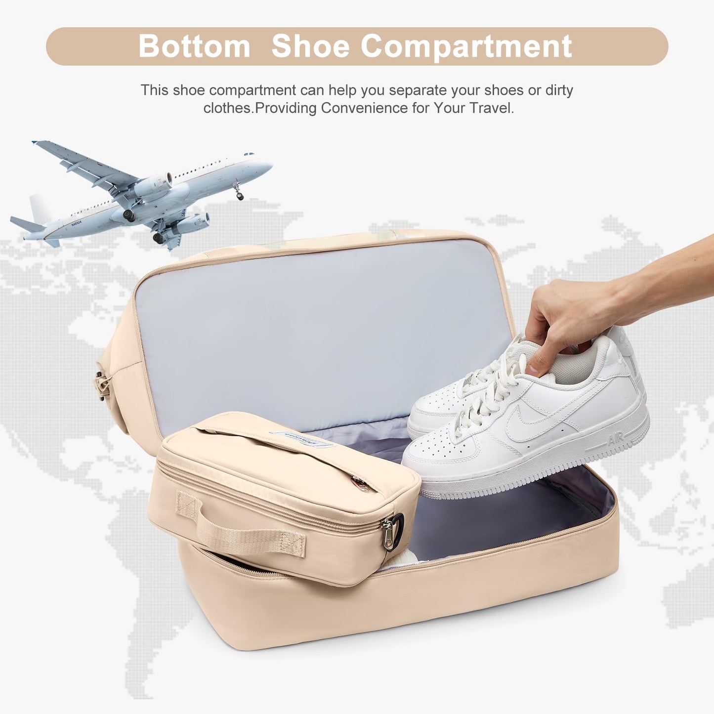 Travel Duffel Bag with Shoe Compartment